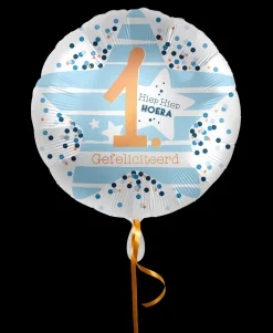 Folieballon 1 Hiep Hiep HOERA Gefeliciteerd