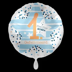 Folieballon 1 Hiep Hiep HOERA Gefeliciteerd