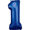 Folieballon Large Number 1 Blue