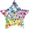 Folieballon Large Shape HBD Star Patterns