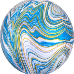 Folieballon Orbz Marble Blue