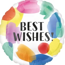 Folieballon Standard Best Wishes Painted Swoosh