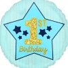 Folieballon Standard Boy 1st Birthday Blue & Gold