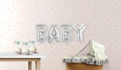 Folieletters BABY zilver