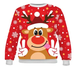 Foute Kerst trui Rudolf Peace Dames