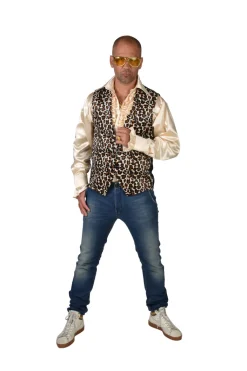 Gilet panterprint heren