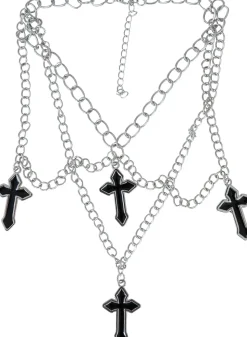 Gothic Ketting 4 Crosses