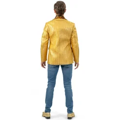 Gouden jas met panterprint Heren