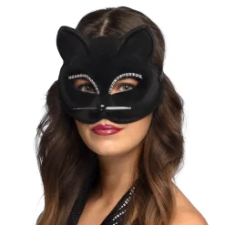 Halfmasker Zwarte kat