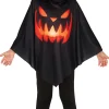 Halloween poncho pompoen kinderen