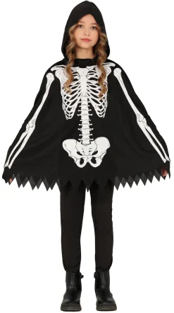 Halloween poncho skelet kinderen