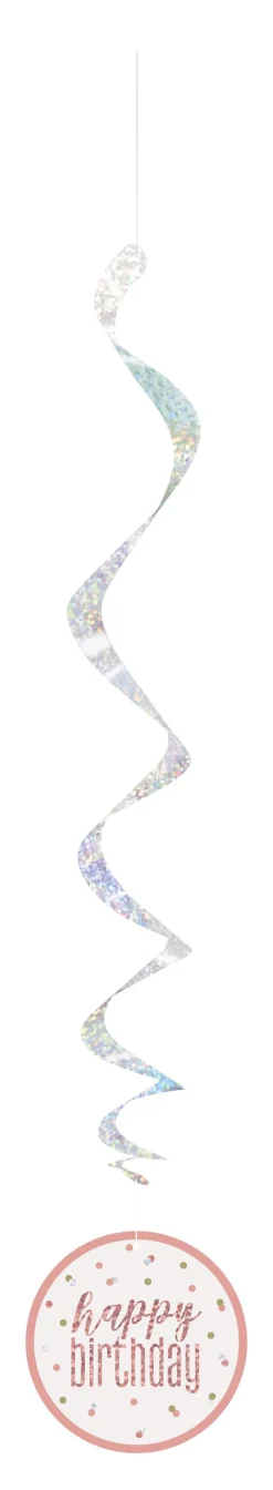 Hangdeco Swirl rose goud '' Happy birthday''