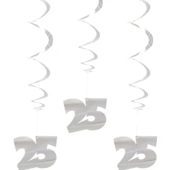 Hangdecoratie 25 jaar zilver 3st