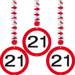 Hangdecoratie verkeersbord Leeftijden 3st