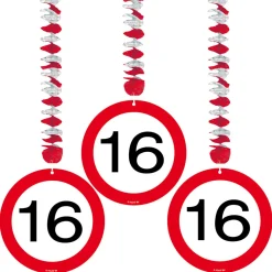 Hangdecoratie verkeersbord Leeftijden 3st