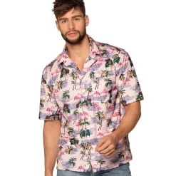 Hawaiiblouse Flamingo roze