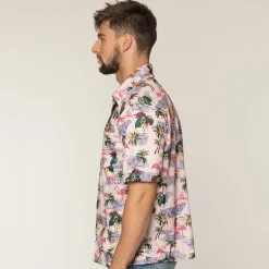 Hawaiiblouse Flamingo roze