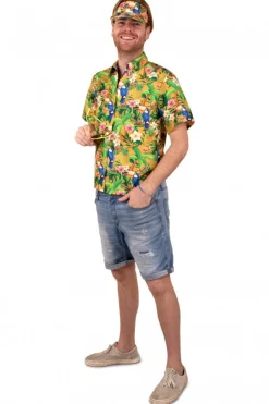Hawaiiblouse heren met zonneklep
