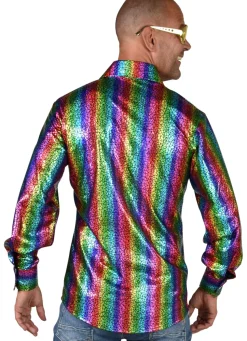 Herenblouse holograpic Rainbow