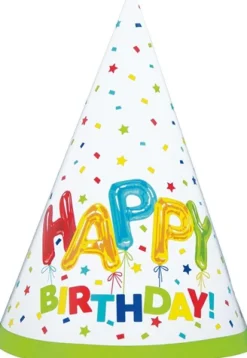 Hoedjes Happy Balloon Birthday 8st