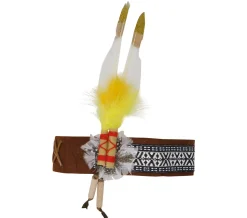 Hoofdband met veer deluxe