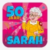 Huldeschild - Sarah cartoon