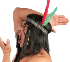 Indianen hoofdband met veer