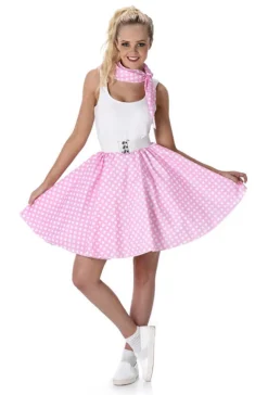 Jaren 50 Polka dot rok met sjaal