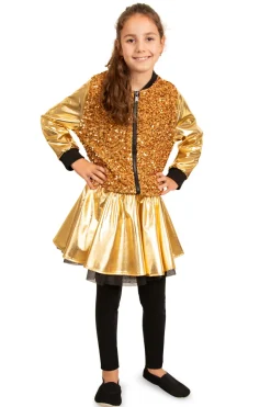 Jasje metallic pailletten goud voor kinderen