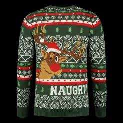 Kersttrui naughty or nice Rudolph unisex