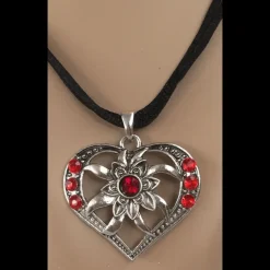 Ketting Hart Strass rood