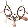 Ketting indiaan met kralen en veertjes