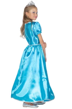 Kinderkostuum Prinses blauw lang