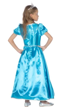 Kinderkostuum Prinses blauw lang