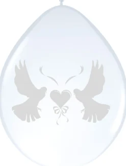Latex Ballonnen Duif Met Wit / 8 stuks