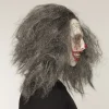 Latex hoofdmasker zombie clown met haar