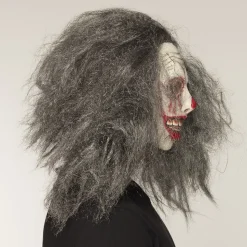 Latex hoofdmasker zombie clown met haar