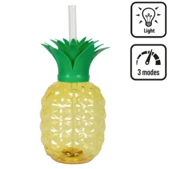 LED beker Ananas met rietje
