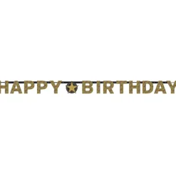Letterslinger Happy Birthday Sparkling Celebration goud/zilver