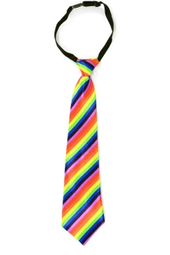 Luxe stropdas satijn regenboog