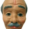 Masker opa kaalhoofd met snor plastic