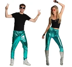 Metallic disco broek unisex