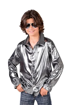 Metallic Folie Blouse voor Kinderen - zilver