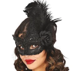 Oogmasker Black Feathers