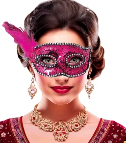 Oogmasker Pink Sequins