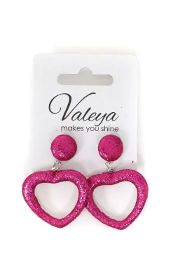 Oorbellen Glitter hart