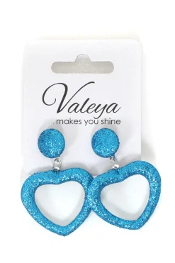 Oorbellen Glitter hart