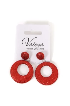Oorbellen Glitter rond