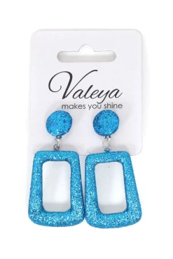 Oorbellen Glitter vierkant