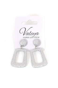 Oorbellen Glitter vierkant